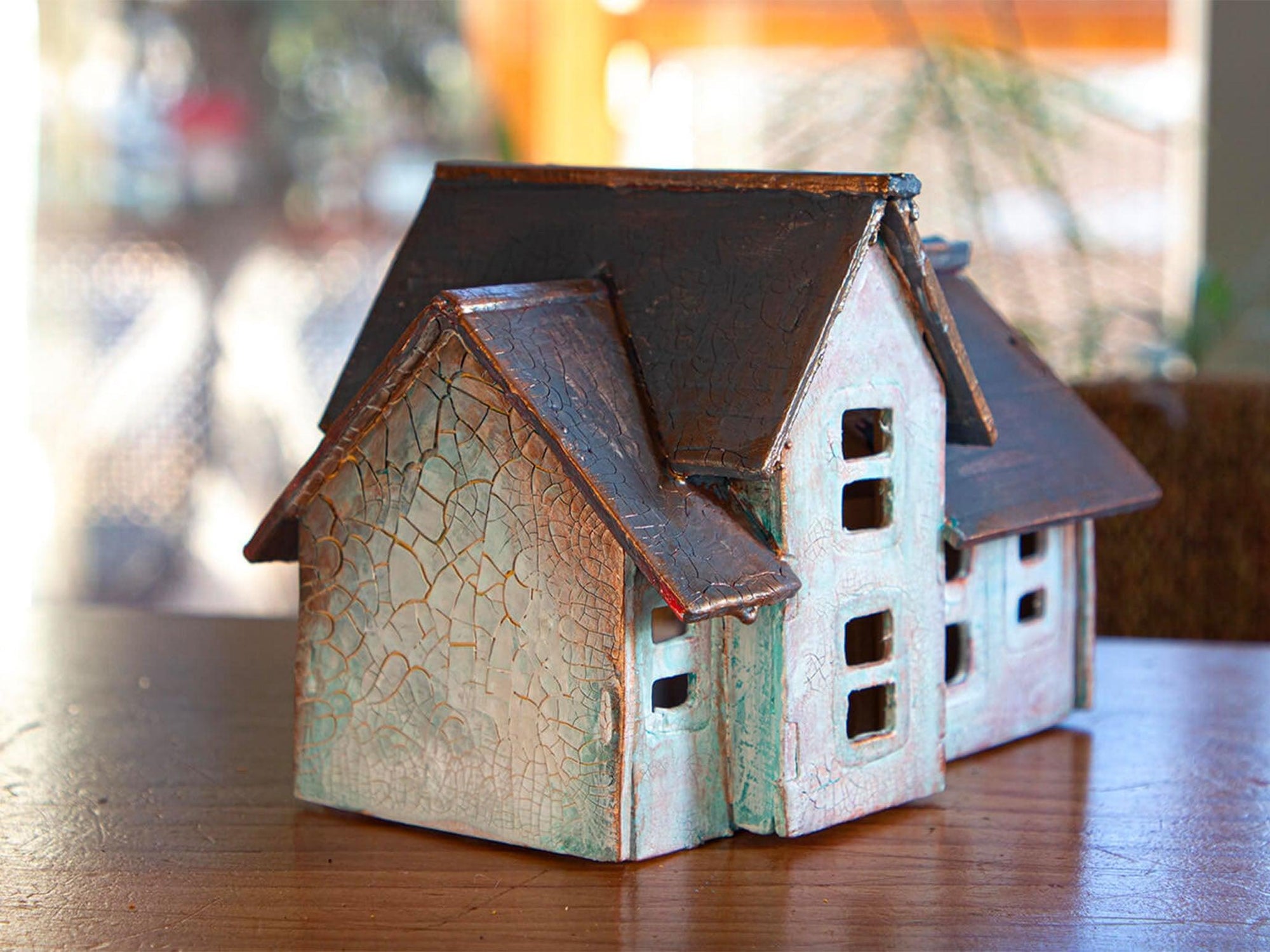 Cracked Glaze Effect on Tiny House - Tri-Art Mfg.
