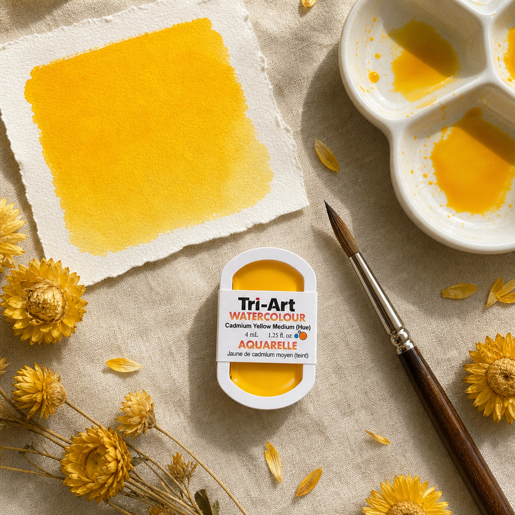 Aquarelles Tri-Art - Teinte Jaune Moyen Cadmium