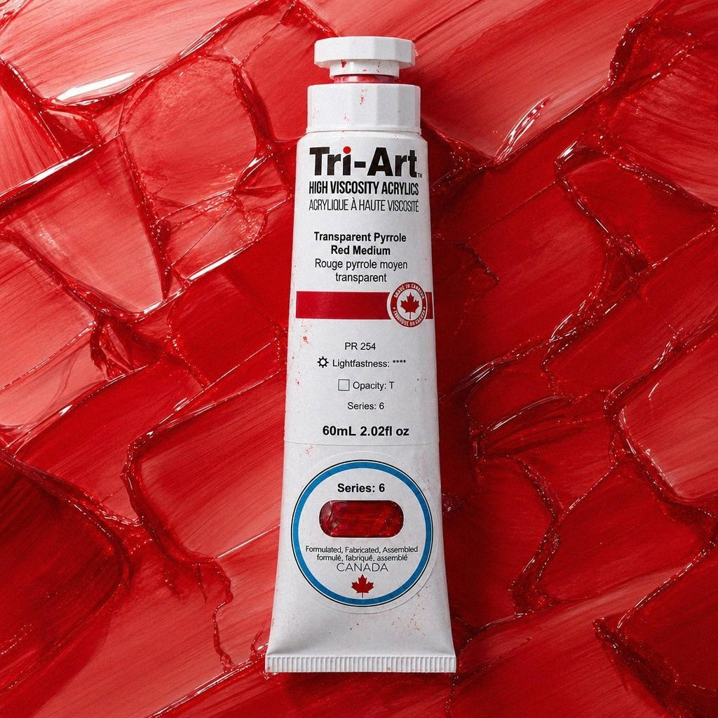 Tri-Art Haute Viscosité - Médium Rouge Pyrrole Transparent