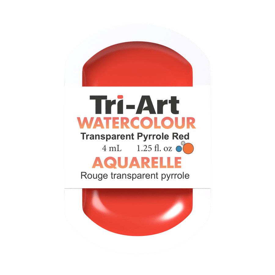 Tri-Art Water Colours - Transparent Pyrrole Red Medium - Tri-Art Mfg.
