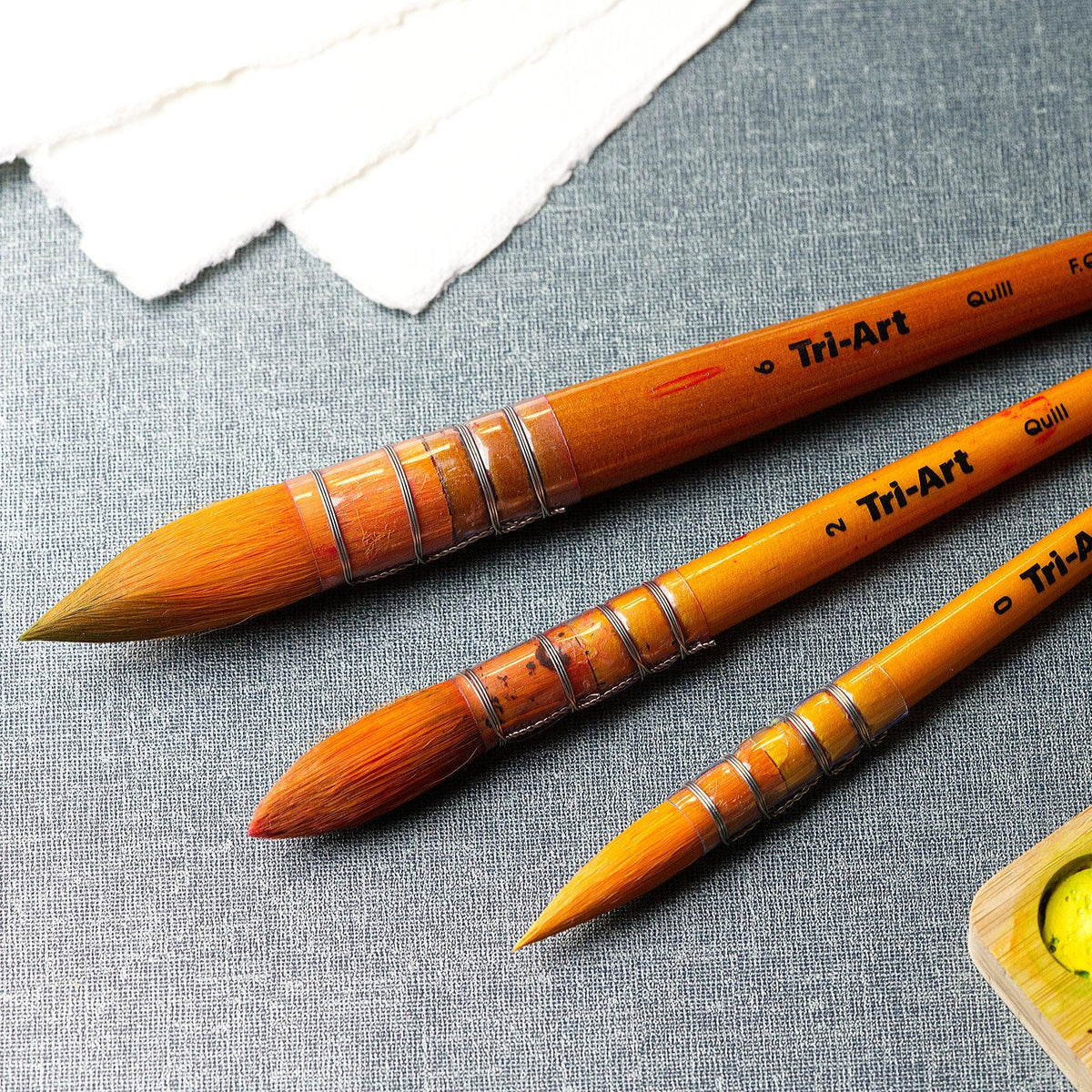 Tri-Art Artist Brushes - Short Synthetic - WC/Acryl - Quill - Tri-Art Mfg.