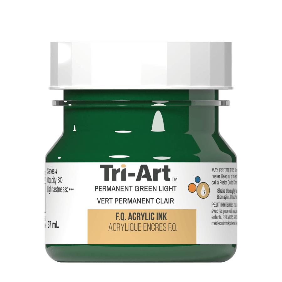 Tri-Art Ink - Permanent Green Light - 37mL - Tri-Art Mfg.
