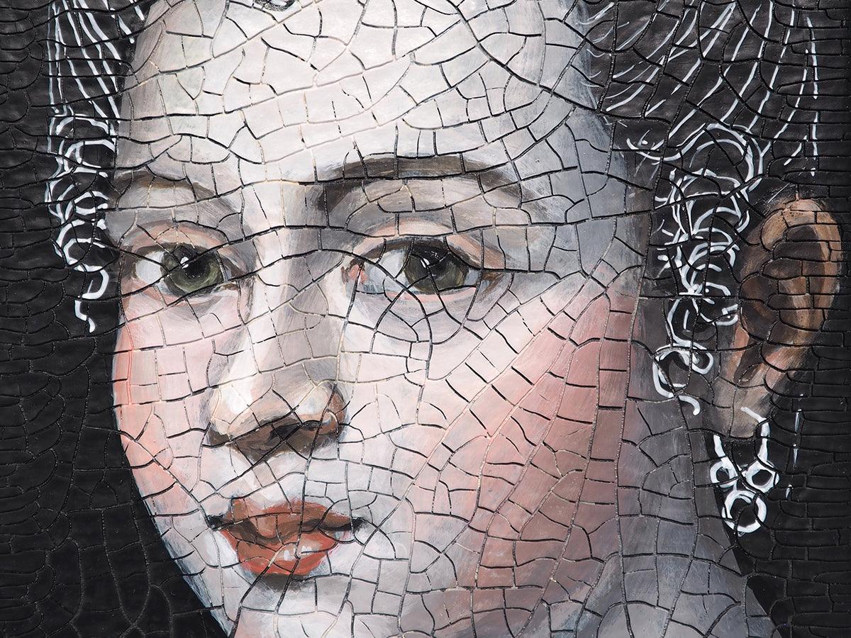 Detail of Jest by Keight Maclean featuring tri-art crackle ground