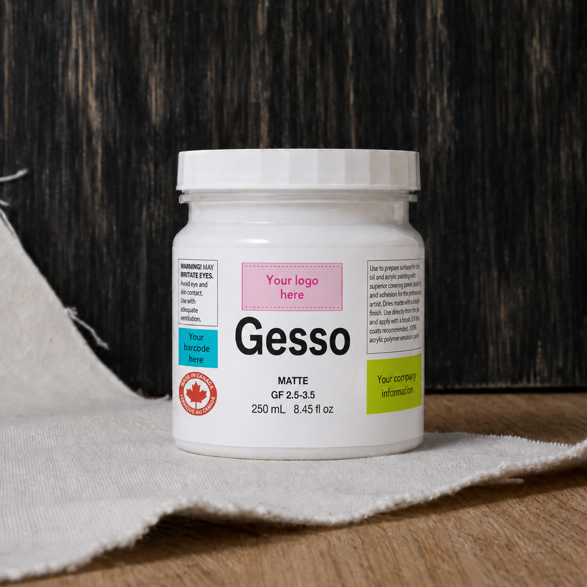 Case of 12 500mL Privately Labelled Professional Gesso