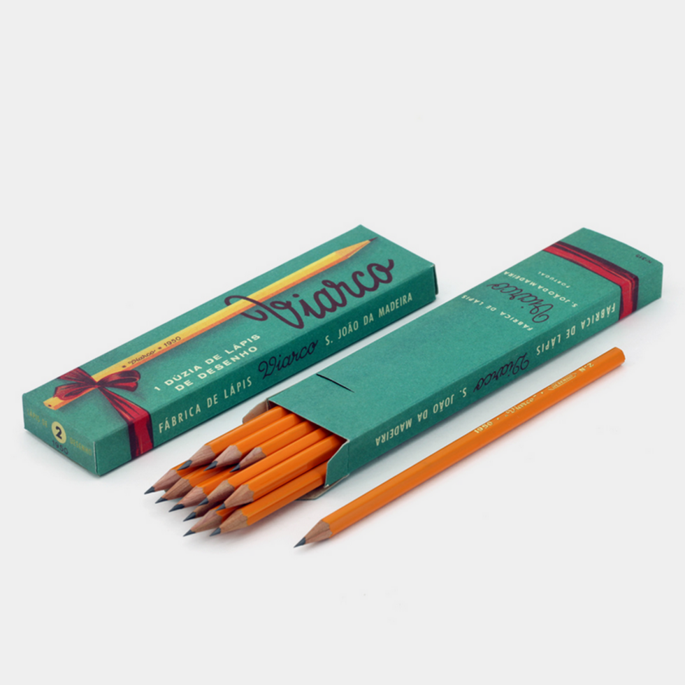 Vintage Pencil Set - BOX 12 PENCILS 1950 HB2 - REEDITION