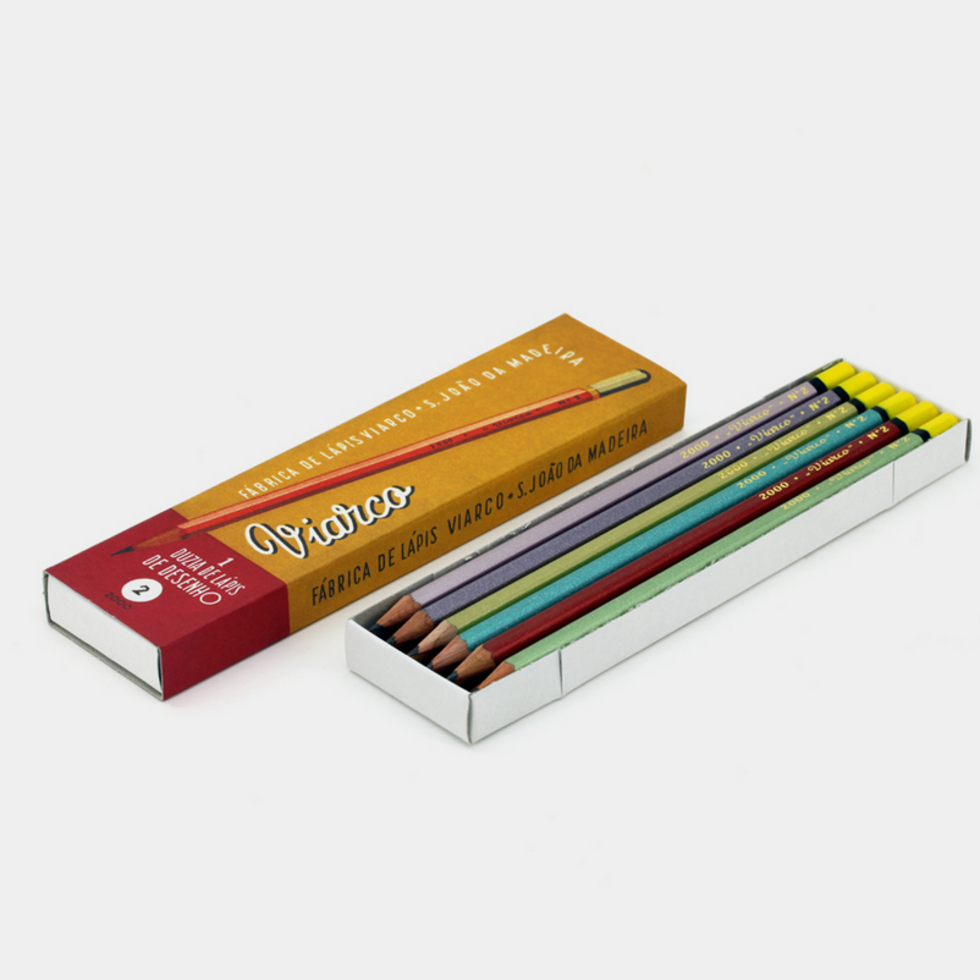 Vintage Pencil Set - BOX 12 PENCILS No.2000 HB2 - REEDITION