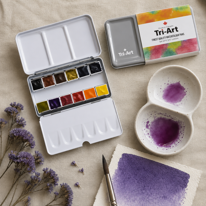 Half-Pan Watercolour Tin of 12 Colours